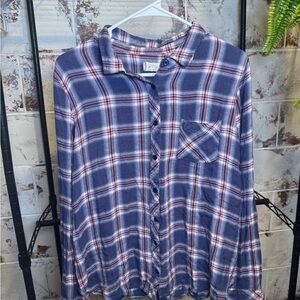 Altar'd State Purple and Red Plaid Shirt